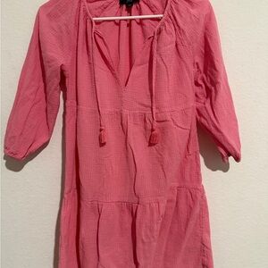 J. Crew Vibrant Pink Crinkle Top